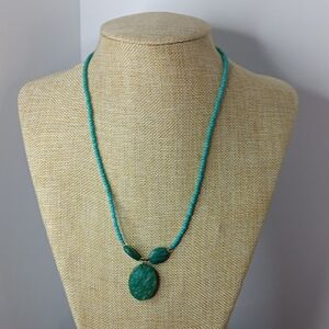 Source Unknown Teal Pendant Necklace